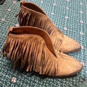 Coconuts by Matisse Brown Fringe Ankle Booties